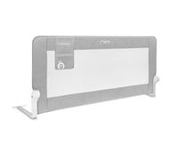 MoMi LEXI PLUS XL - Barrière de lit bébé 150×66 cm - Pliable 180° - Système de sécurité - Filet respirant - Grande poche - Gris