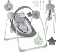Momi Liss - Balancelle Bébé Électrique - 5 Vitesses De Balancement - 6 Mélodies - Arche À Jouets - Gris Multicolore