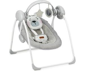 MoMi LISS - Balancelle Bébé Électrique - 5 vitesses de balancement - 8 mélodies - arche à jouets - Gris