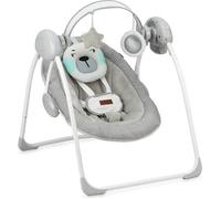 MoMi LISS - Balancelle Bébé Électrique - 5 vitesses de balancement - 8 mélodies - arche à jouets - Turquoise