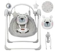 Momi Liss Teddy Rose Rocker avec fonction oscillante automatique pour les enfants jusqu'à 9 kg avec 5 vitesses pour régler le temps de travail, l'alimentation ou les piles