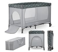 MOMI Lit de Voyage BELOVE, pour Les Enfants Jusqu’à 15 kg de Poids corporel, Largeur 65 x Longueur 125 x Hauteur 78 cm (plié 21 x 23 x 80 cm), lit de Voyage pour Enfants avec Matelas, 2 Roues