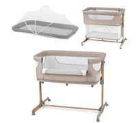 MOMI Lit d'enfant Multifonction Smart Bed 4 en 1, lit d’appoint et Parc, pour Les Enfants jusqu'à 15 kg, avec réglage de la Hauteur en 5 Niveaux, avec Matelas, Sangles de Fixation et Roues
