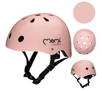 MoMi MIMI - Casque Enfant Vélo Scooter - tour de tête 47-58 cm - ABS EPS - mentonnière réglable - Rose mat