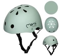 MoMi MIMI - Casque Enfant Vélo Scooter - tour de tête 47-58 cm - ABS EPS - mentonnière réglable - Vert mat