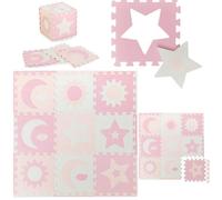 Momi Nebe Tapis D?Eveil ? 3d Puzzles En Mousse Eva Pour Enfant ? 90x90cm ? Rose Multicolore