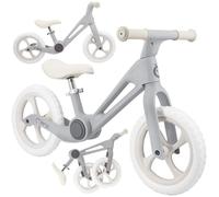 MoMi NORU - Draisienne bébé pliable 12"" - Vélo d’équilibre enfant 2+ ans - 25 kg max - Hauteur réglable sans outils - Gris