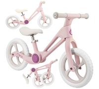 Momi Noru Vélo Bébé Draisienne Pliable - Dès 2 Ans ¿ Jusqu'à 25 Kg - 12 Pouces Roues ¿ Réglable Sans Outils ¿ Rose