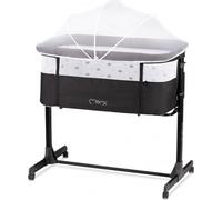 MOMI REVO, lit bébé Multifonction, avec Hauteur réglable en 6 Positions de 72 à 82 cm, avec roulettes, Matelas Inclus, Sangles de Fixation, moustiquaire et Barre de Jouets