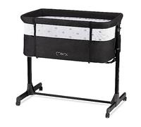 MoMi REVO - Lit Cododo Bébé Réglable - Berceau 2-en-1 avec Matelas, Moustiquaire, Jouets - Hauteur + Inclinaison - Gris Foncé