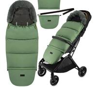 Momi Sardi - Chancelière Bébé Universelle 2en1 - Hiver Chaude Peluche - Partie Amovible Sac - Passe-Sangles Poussette -Vert Multicolore