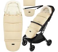 MoMi SARDI - Chancelière bébé universelle 2en1 - Hiver chaude peluche - Partie amovible sac - Passe-sangles poussette -Beige