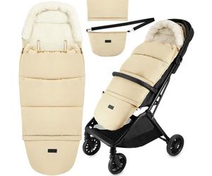 MoMi SARDI - Chancelière bébé universelle 2en1 - Hiver chaude peluche - Partie amovible sac - Passe-sangles poussette -Beige