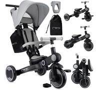 MoMi SOLIVIA Vélo Évolutif 4en1 Tricycle Draisienne Enfant 12m+ 25kg Gris