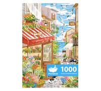 MOMIBOOK Puzzle de 1 000 pièces pour adultes de la brise de mer fleuriste, peinture image de magasin de fleurs en bord de mer, difficile difficile, difficile, impossible, puzzle unique cadeaux de Noël