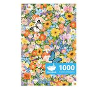 MOMIBOOK Puzzle de 1000 pièces pour adultes - Puzzle de fleurs dérivantes et papillons - Peinture d'image difficile difficile difficile impossible - Puzzle unique et amusant - Cadeau de Noël ou