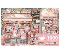 MOMIBOOK Puzzles pour adultes 1000 pièces Puzzle de fleurs sur pages, peinture d'image, librairie, difficile, difficile, impossible, puzzle unique et amusant pour fête de Noël ou d'anniversaire