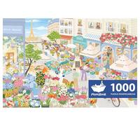 MOMIBOOK Puzzles pour adultes - Puzzle de 1000 pièces de Paris en fleurs, peinture image Steet Flower Shop Difficile difficile difficile impossible Puzzle unique drôle fête Noël cadeaux d'anniversaire