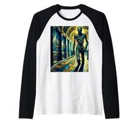 Momie au musée, Style de Nuit étoilée de Van Gogh, Halloween Manche Raglan