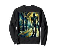 Momie au musée, Style de Nuit étoilée de Van Gogh, Halloween Sweatshirt