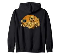 Momie d'halloween Buvant du café drôle Sweat à Capuche