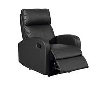 MOMMA HOME Fauteuil Relax inclinable, TAVIRA - Fauteuil inclinable Manuel - Matériaux Cuir synthétique PU/Métal Couleur Noir, Dimensions : Largeur 71 x Profondeur 93 x Hauteur 101 cm