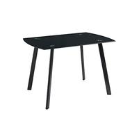 MOMMA HOME - Table à Manger en Verre - Modèle Karla - Noir - Dimensions 120 x 80 x 75,5 cm - en Verre trempé et Structure métallique - Forme rectangulaire