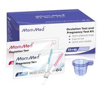 MOMMED Kit de Test d'Ovulation et de Grossesse (HCG15-LH40), Haute Sensibilité de 25 mIU/ml, 15 Tests de Grossesse, 40 Tests d'Ovulation, 55 Gobelets de Prélèvement d'Urine, Résultats Rapides et Préci