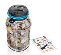 MOMMED Tirelire Électronique Numérique Compteur, Automatique Coin Comptant Money Box pour Enfants et Adulte, 1,8L Écran LCD, Grande Cadeau