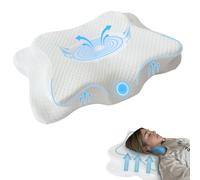 MOMMY CONFORT Oreiller Ergonomique Cervical - Mémoire de Forme - Oreillers ergonomiques pour la Nuque - Oreiller Orthopédique de Soutien du Cou - Housse Lavable -Certifié Oeko-Tex