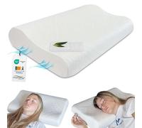 MOMMY CONFORT Oreiller Ergonomique Cervical - Oreiller Memoire Forme + Oreiller Cervical + Coussin Cervicales + Oreiller Ergonomique Cervical - Housse Aloe Vera Lavable - Oeko-Tex