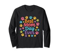 Mommy Day Impression de pattes de chien et chat Manche Longue
