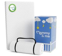 Mommy&Me - Surmatelas pack and play (96,5 x 66 x 2,5 cm) avec housse douce, lavable et respirante, imperméable, certifiée CertiPUR-US, mini matelas portable en mousse pour bébé et enfant