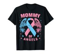 Mommy of Angels Grossesse Fausse couche Perte d'enfant Rose Bleu T-Shirt