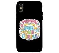 Mommy of Mr Onederful Baby Boy Birthday Party One Derful Jeu de Mots Coque pour iPhone X/XS