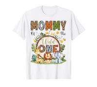 Mommy of The Wild One 1er Anniversaire garçon Safari Jungle T-Shirt
