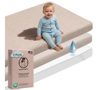 Mommybelly 2 Draps-Housses Lit Bébé 60x120 + Alèse Imperméable, Beige | 100% coton jersey et alèse éponge imperméable. Lit bébé et lit évolutif. Prête pour l'apprentissage du pot
