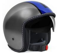 MOMO Blade Glossy Blue Casque jet, bleu/argent, Taille XXS (54)