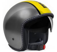 MOMO Blade Glossy Yellow Casque Jet, gris-jaune, taille 2XS pour homme