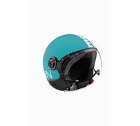 MOMO Design Fgtr Classic Casque Moto Homme, Bleu Logo Blanc, Large
