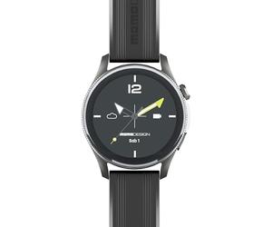 MOMO Design - Montre connectée Zero 1.43" - Écran AMOLED - Boîtier en Aluminium - Appels Bluetooth et Suivi de santé - Résistance à la poussière et aux éclaboussures - Application MD Time - Noire