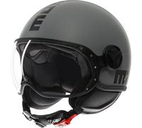 MOMODESIGN - FGTR Classic E2206, Casque jet Moto Homologué ECE, Casque Ouvert Scooter, Léger Visière, pour Hommes et Femmes, Matt Grey/Black, XS