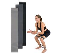 MOMO WAY Bandes De Résistance Elastiques Bande d'exercice avec 3 Niveaux pour La Maison Ou La Salle De Sport pour Entraînement D'étirement Yoga Fitness Pilates Set Gris 3 Pièces