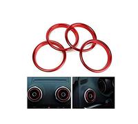 MOMOALA 4Pcs Sortie De climatiseur Anneaux Décoratifs Cercle Lumineux Rouge pour Audi A3