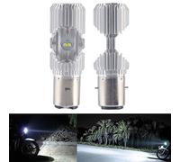 MOMOALA Ba20D 1200Lm 6000K 4 LED Scooter Hi/Lo Cyclomoteur Moto ATV Phare Brouillard Lampe Ampoule