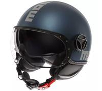 Momodesign Casque EVO E2206 Jet Mono Mat Avio Argent Bleu Argent Double Visière