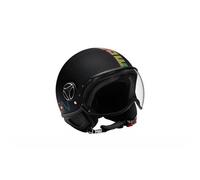MOMODESIGN Casque jet FGTR - Noir métal et logo multicolore S = 56 cm