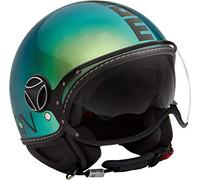 MOMODESIGN, Casque Jet Moto FGTR Classic Pop, Vert Bleu, XS