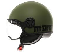 MOMODESIGN - FGTR Classic E2206, Casque Jet Moto, Casque Jet Homologué ECE, Casque Jet Ouvert Scooter, Homme et Femme, Léger avec Visière, pour Hommes et Femmes, Matt Military Green/Black, XS