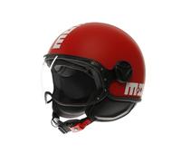 MOMODESIGN - FGTR Classic E2206, Casque Jet Moto, Casque Jet Homologué ECE, Casque Jet Ouvert Scooter, Homme et Femme, Léger avec Visière, pour Hommes et Femmes, Candy Matt Red/White, M